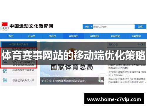 体育赛事网站的移动端优化策略